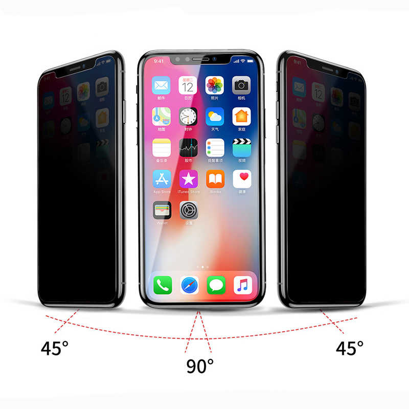 Apple iPhone XS 5.8 ​​​​​​​​​​​​Zore Rika Premium Privacy Temperli Cam Ekran Koruyucu