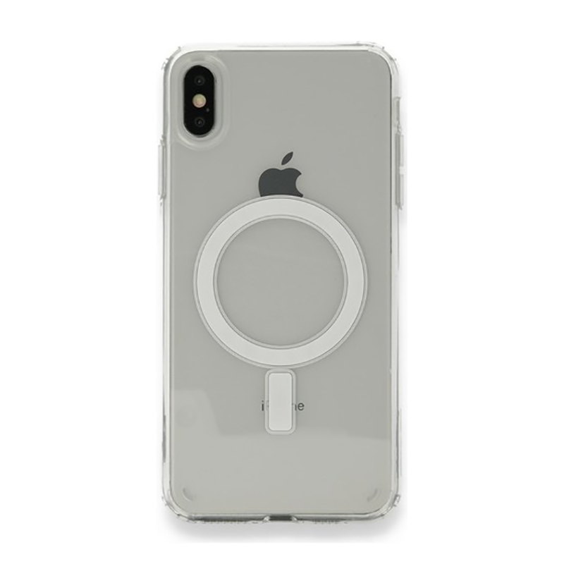 Apple iPhone XS Max 6.5 Kılıf Magsafe Şarj Özellikli Şeffaf Sert PC Zore Embos Kapak