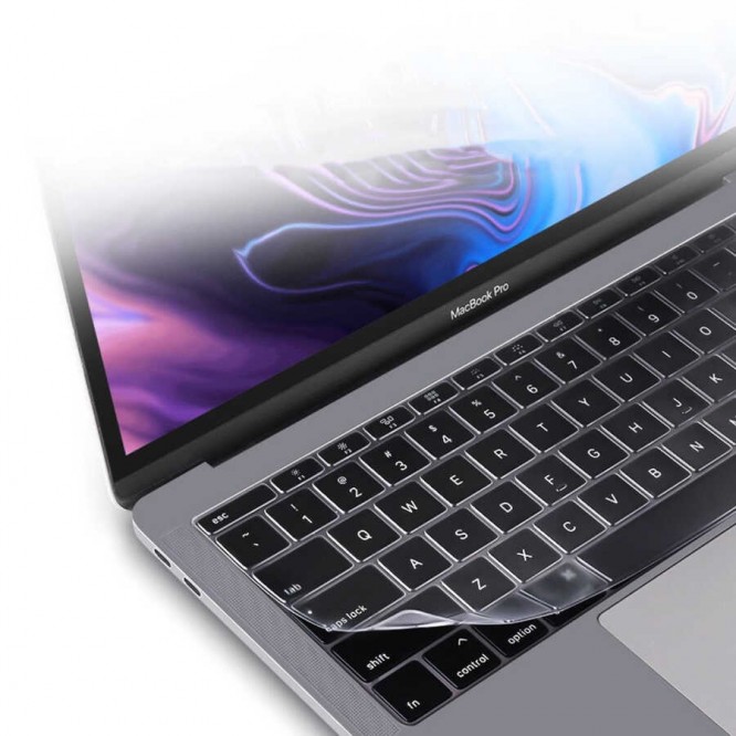 Apple Macbook 13' Pro Touch Bar A1706 Zore Klavye Koruyucu Şeffaf Silikon Ped