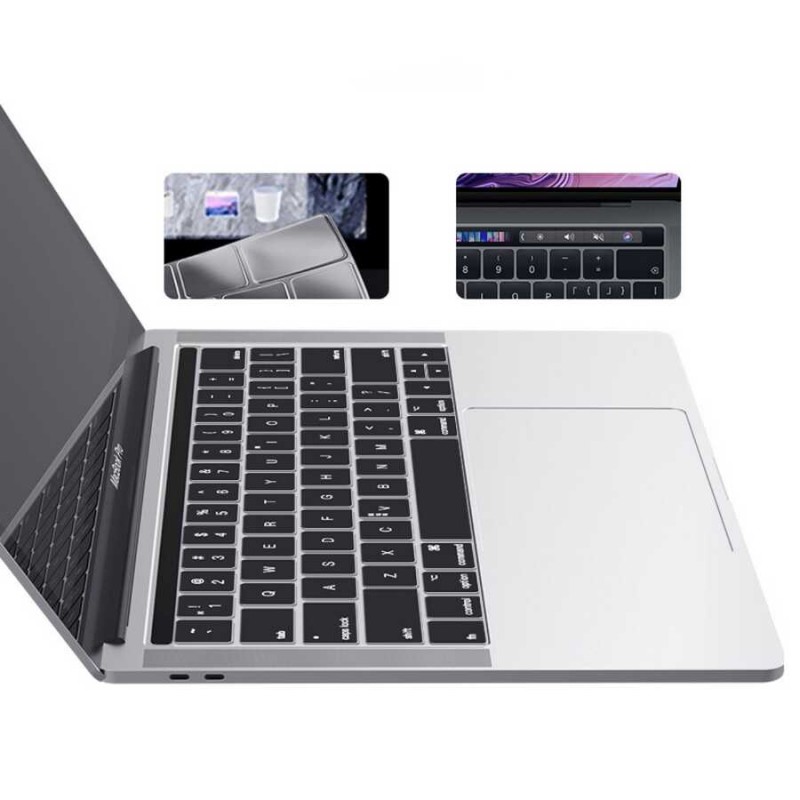 Apple Macbook 13.3' Air A1932 Zore Klavye Koruyucu Şeffaf Silikon Ped