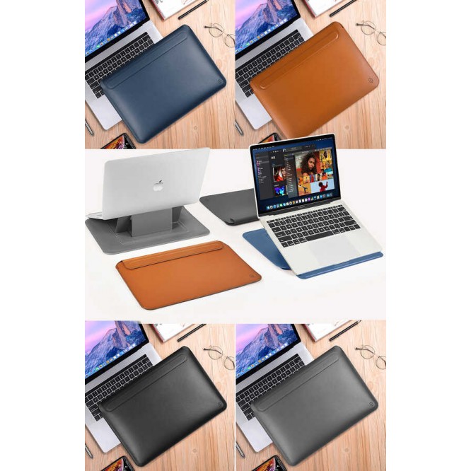 Apple Macbook Pro 16.2 2023 A2780 Wiwu Macbook Skin Pro Portable Stand Kılıf