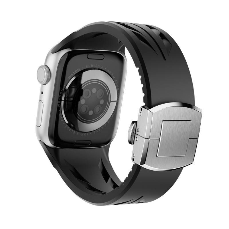 Apple Watch 10 46mm KRD-127 Metal Tokalı Silikon Kordon