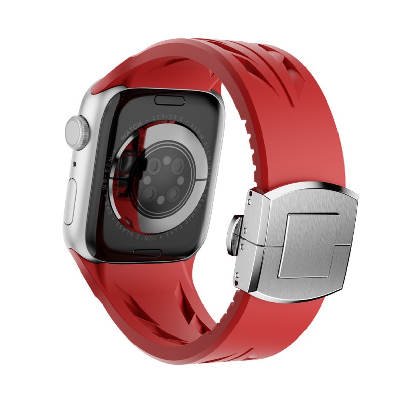 Apple Watch 10 46mm KRD-127 Metal Tokalı Silikon Kordon