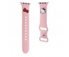 Apple Watch 40mm Hello Kitty Orjinal Lisanslı Yazı Logolu Fiyonk & Kitty Head Silikon Kordon