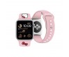 Apple Watch 40mm Hello Kitty Orjinal Lisanslı Yazı Logolu Fiyonk & Kitty Head Silikon Kordon