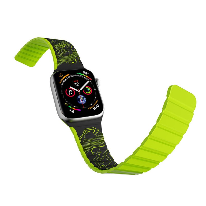 Apple Watch 40mm Kordon Youngkit Technological Magnetik Tak Çıkar Silikon Strap Kayış