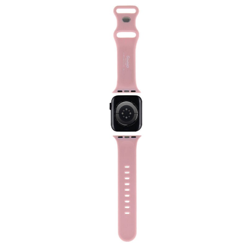 Apple Watch 41mm Hello Kitty Orjinal Lisanslı Yazı Logolu Fiyonk & Kitty Head Silikon Kordon