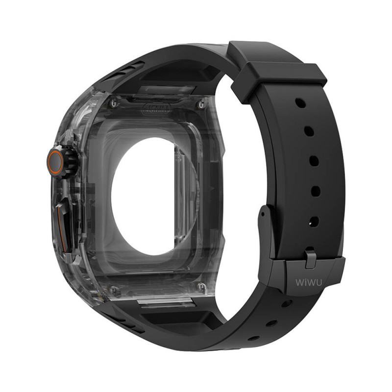 Apple Watch 42mm Wiwu Wi-WB013 Rambo Serisi 2in1 Şeffaf PC Kasa Koruyuculu Kauçuk Kordon