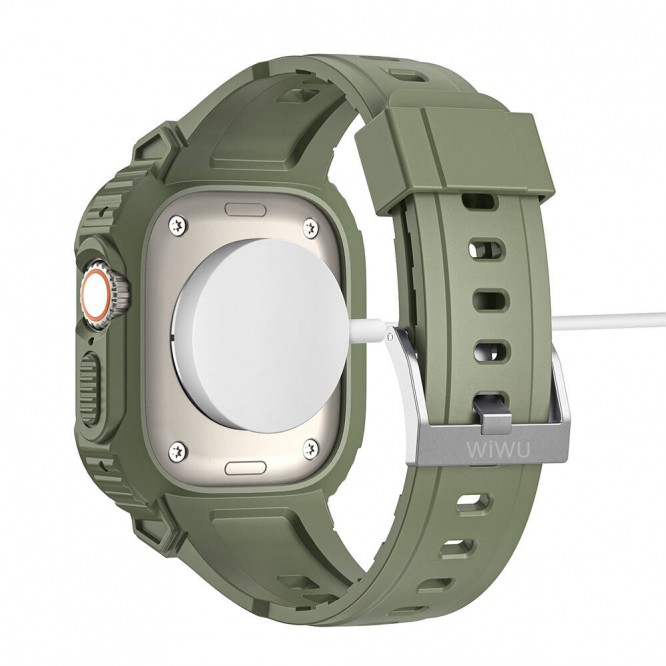 Apple Watch 42mm Wiwu Wi-WB014 Armor Serisi 2in1 Sert PC Kasa Koruyuculu Silikon Kordon