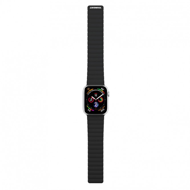 Apple Watch 44mm Kordon Youngkit Classical Magnetik Tak Çıkar Silikon Strap Kayış