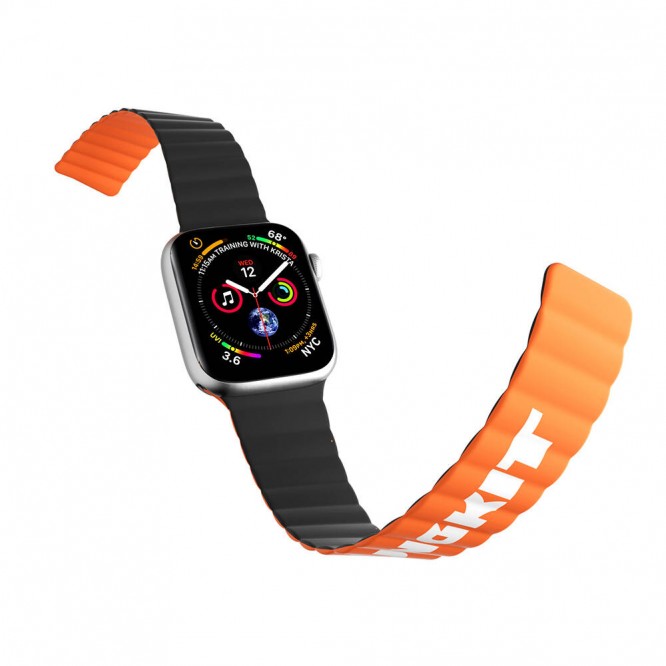 Apple Watch 44mm Kordon Youngkit Classical Magnetik Tak Çıkar Silikon Strap Kayış