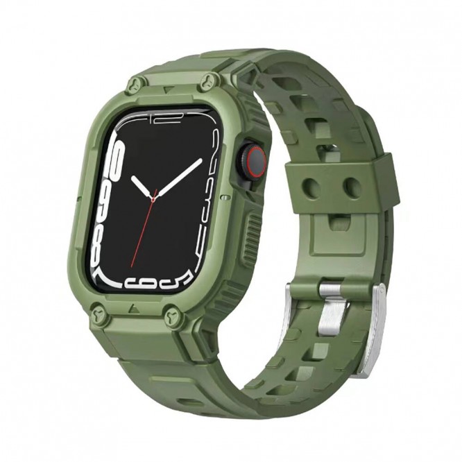 Apple Watch 44mm Wiwu Wi-WB014 Armor Serisi 2in1 Sert PC Kasa Koruyuculu Silikon Kordon