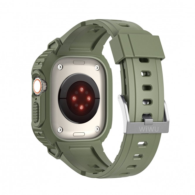 Apple Watch 44mm Wiwu Wi-WB014 Armor Serisi 2in1 Sert PC Kasa Koruyuculu Silikon Kordon