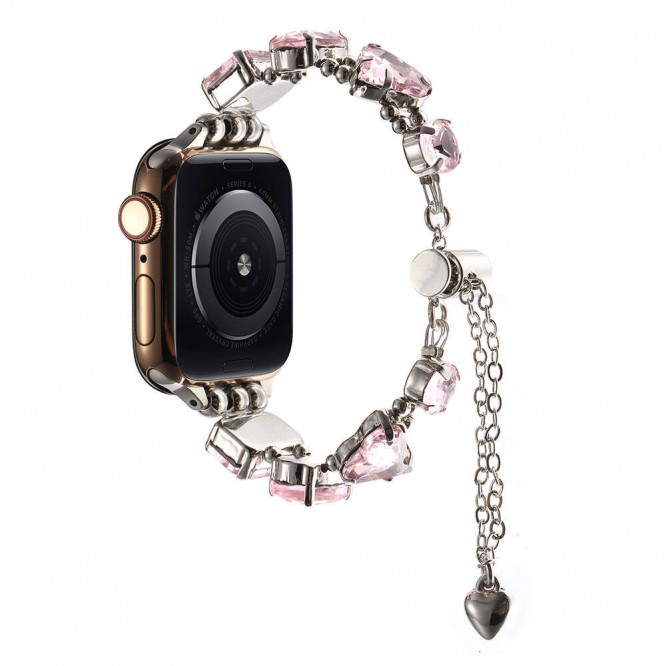 Apple Watch 44mm Zore KRD-115 Renkli Taş Tasarımlı Kordon