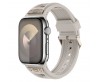 Apple Watch 44mm Zore KRD-117 Hava Alabilen Delikli Metal Süslemeli Desenli Silikon Kordon