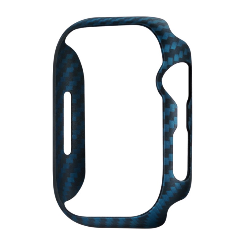 Apple Watch 7 45mm 600D Aramid Fiber Classic Serisi Black-Blue Twill Kasa Koruyucu Pitaka Air Case