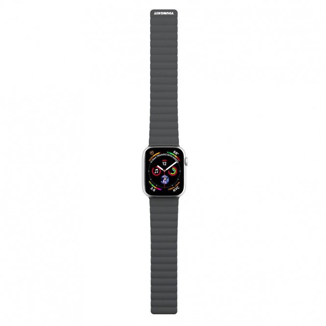 Apple Watch 7 45mm Kordon Youngkit Classical Magnetik Tak Çıkar Silikon Strap Kayış