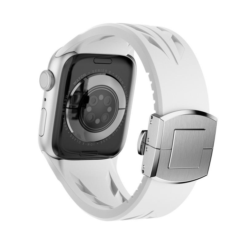 Apple Watch 7 45mm KRD-127 Metal Tokalı Silikon Kordon