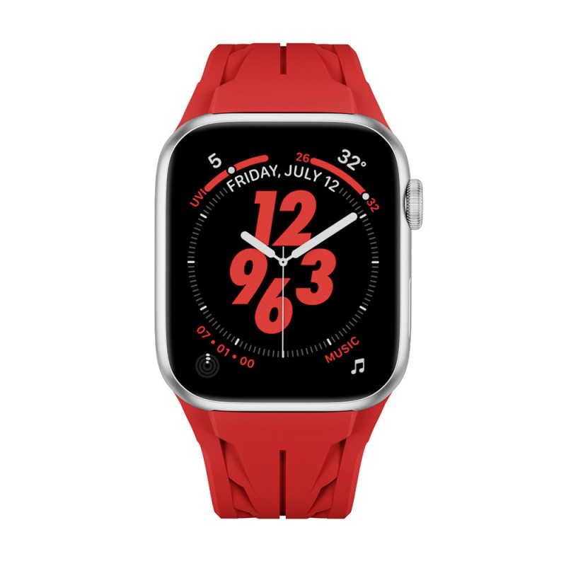 Apple Watch 7 45mm KRD-127 Metal Tokalı Silikon Kordon