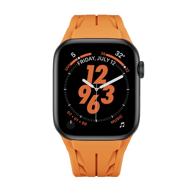 Apple Watch 7 45mm KRD-127 Metal Tokalı Silikon Kordon