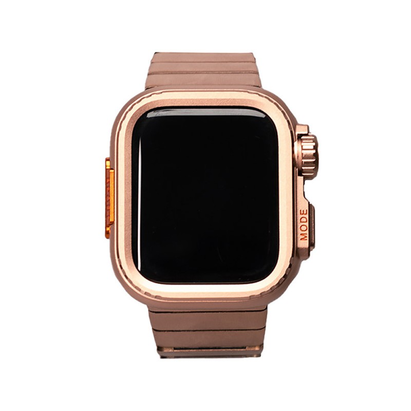 Apple Watch 7 45mm Zore KRD-126 Sert Kasa Koruyuculu Metal Kordon