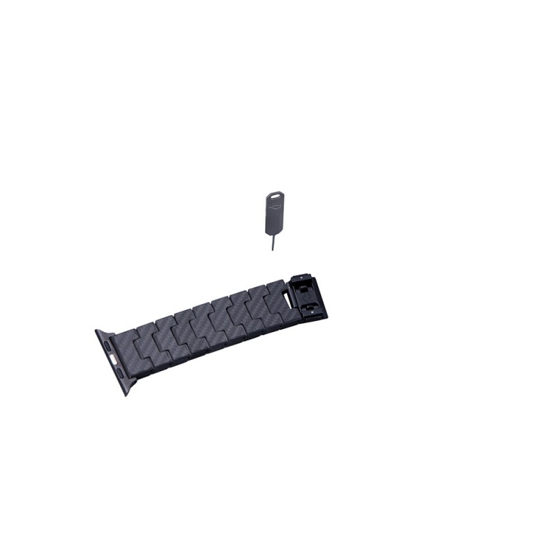 Apple Watch Serisi Uyumlu Karbon Fiber Pitaka Modern Serisi Black-Grey Twill Universal Kordon