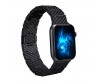 Apple Watch Serisi Uyumlu Karbon Fiber Pitaka Retro Serisi Black-Grey Twill Universal Kordon