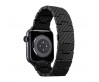 Apple Watch Serisi Uyumlu Karbon Fiber Pitaka Retro Serisi Black-Grey Twill Universal Kordon