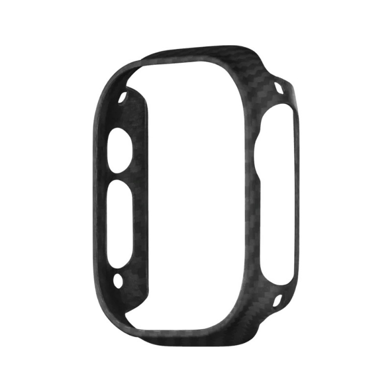 Apple Watch Ultra 49mm 600D Aramid Fiber Classic Serisi Black-Grey Twill Kasa Koruyucu Pitaka Air Case