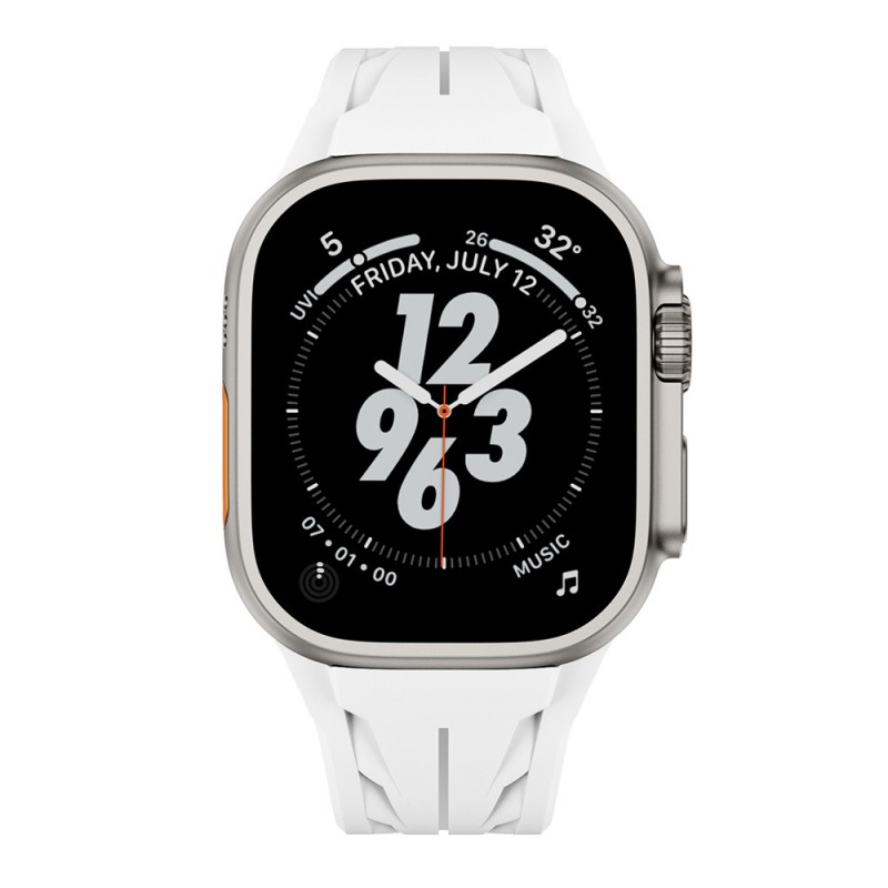 Apple Watch Ultra 49mm KRD-127 Metal Tokalı Silikon Kordon