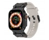 Apple Watch Ultra 49mm Zore KRD-101 Titanyum Metal Başlıklı Silikon Kordon