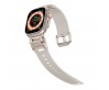 Apple Watch Ultra 49mm Zore KRD-101 Titanyum Metal Başlıklı Silikon Kordon