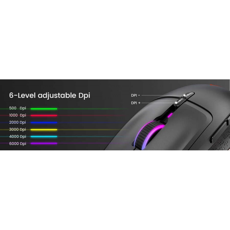 Eksa EM600 Kablolu 12 Modlu RGB Işıklı Oyuncu Mouse 12000 DPI