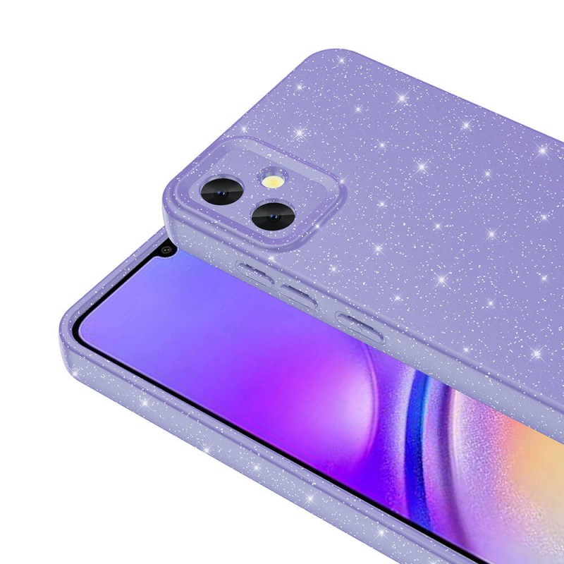 Galaxy A05 Kılıf Kamera Korumalı Simli Lüks Zore Koton Kapak