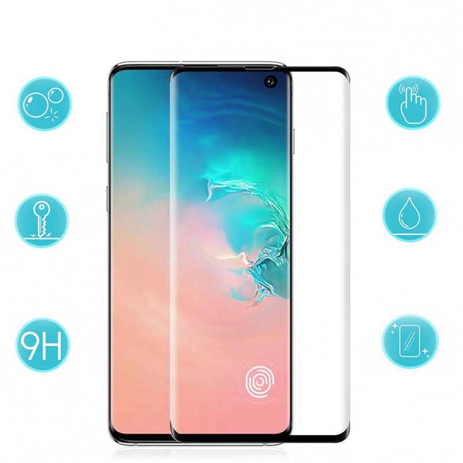 Galaxy S10 Plus Zore Kavisli Full Yapışkanlı Cam Ekran Koruyucu