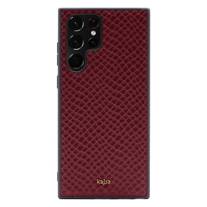 Galaxy S22 Ultra Kılıf ​Kajsa Pearl Pattern Hakiki Deri Kapak