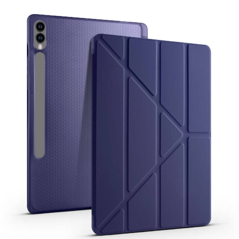 Galaxy Tab S10 Plus Kılıf Zore Tri Folding Kalem Bölmeli Standlı Kılıf