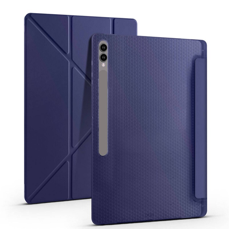 Galaxy Tab S10 Ultra Kılıf Zore Tri Folding Kalem Bölmeli Standlı Kılıf