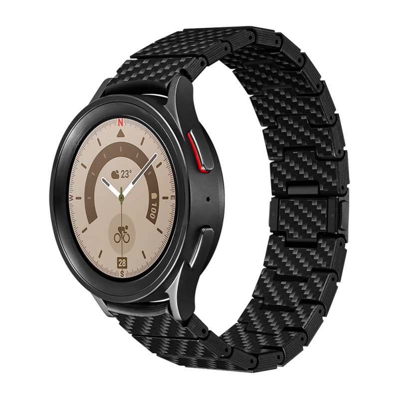 Galaxy Watch 5 40mm Karbon Fiber Pitaka Modern Serisi Black-Grey Twill Kordon