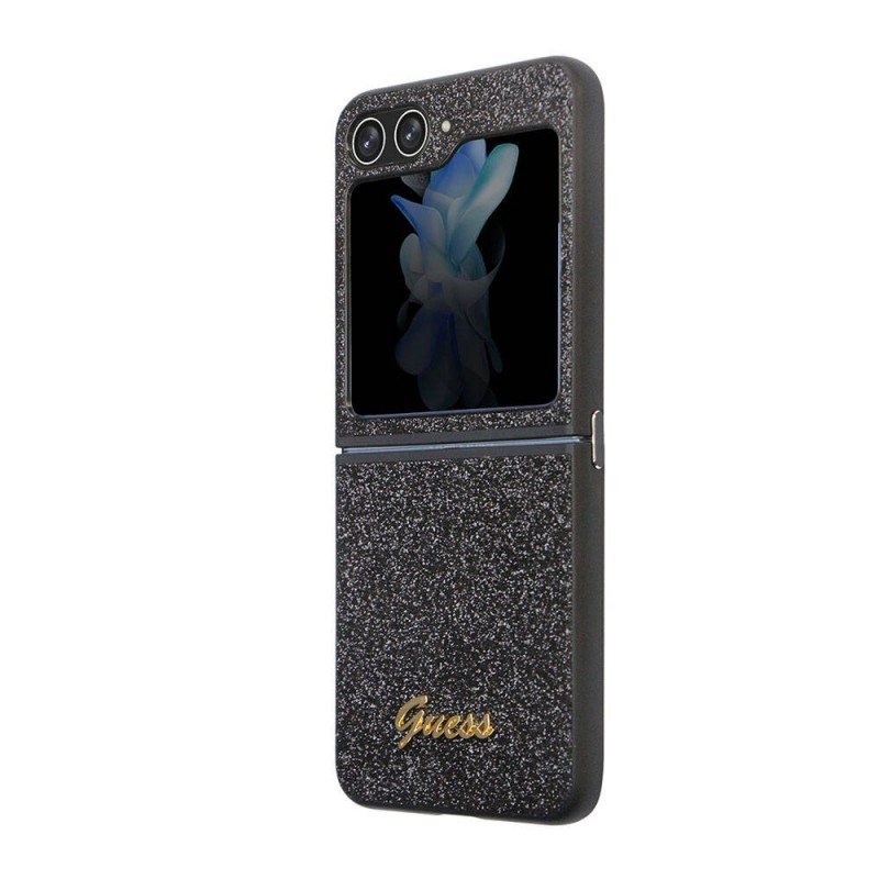 Galaxy Z Flip 5 Kılıf Guess Orjinal Lisanslı Yazı Logolu Glitter Script Kapak