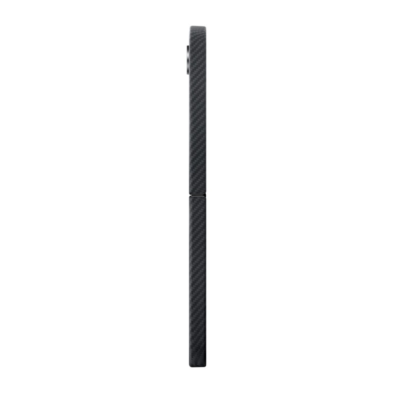 Galaxy Z Flip 6 Kılıf Magsafe Şarj Özellikli 600D Aramid Fiber Pitaka Ultra-Slim Classic Serisi Black-Grey Twill Kapak