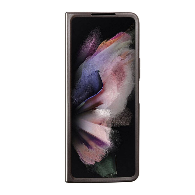 Galaxy Z Fold 5 Kılıf Guess Orjinal Lisanslı PU Deri Taşlı Üçgen Logo 4G Desenli Strass Kapak