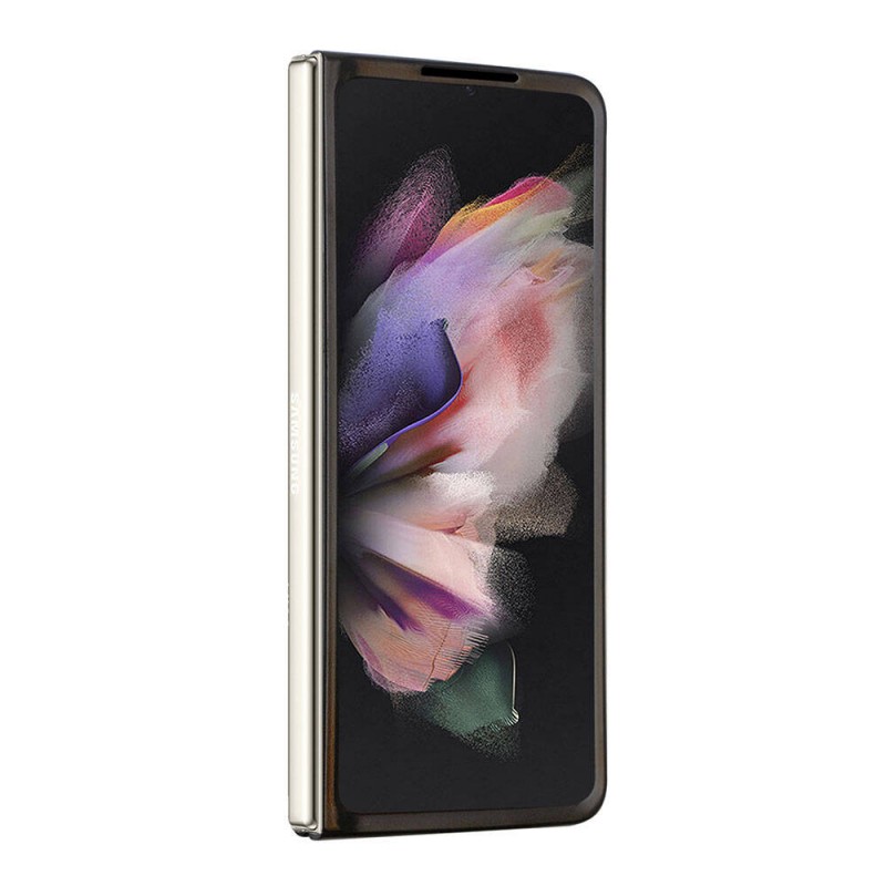 Galaxy Z Fold 5 Kılıf Guess Orjinal Lisanslı PU Deri Taşlı Üçgen Logo 4G Desenli Strass Kapak