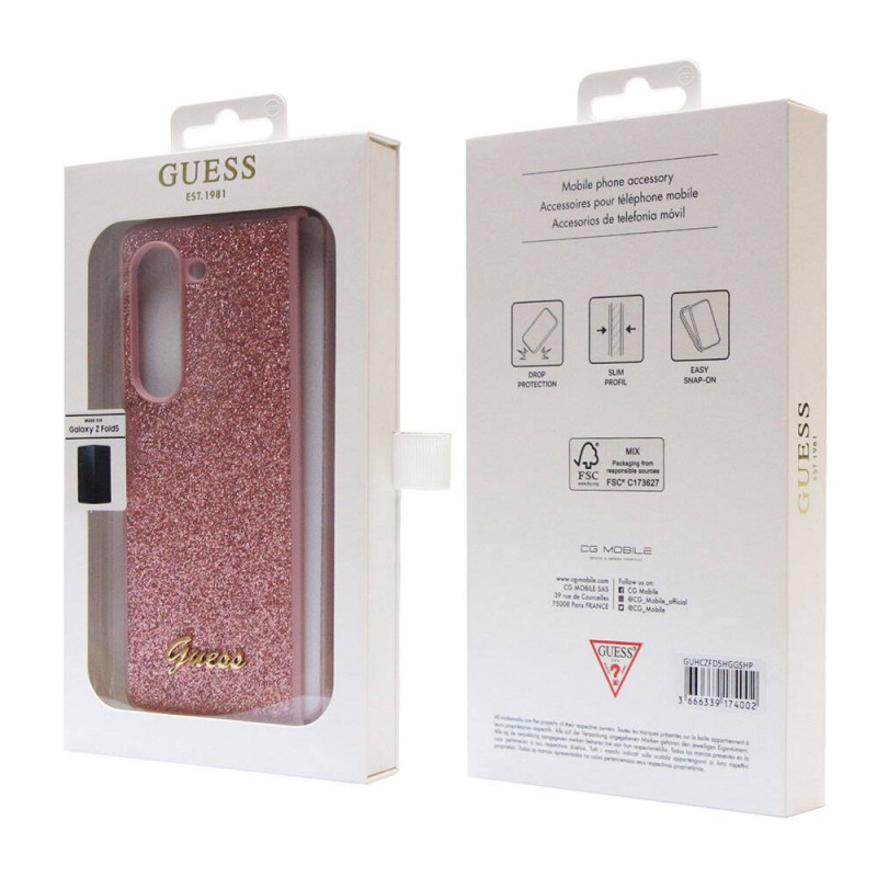 Galaxy Z Fold 5 Kılıf Guess Orjinal Lisanslı Yazı Logolu Glitter Script Kapak