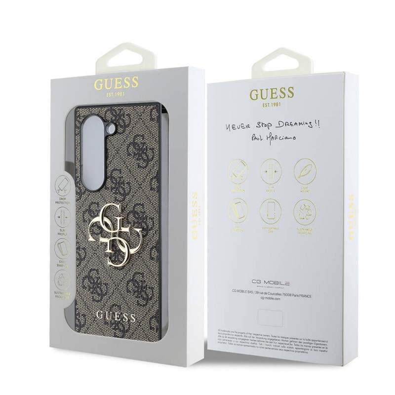 Galaxy Z Fold 6 Kılıf Guess Orjinal Lisanslı Leather Metal Logo Kapak