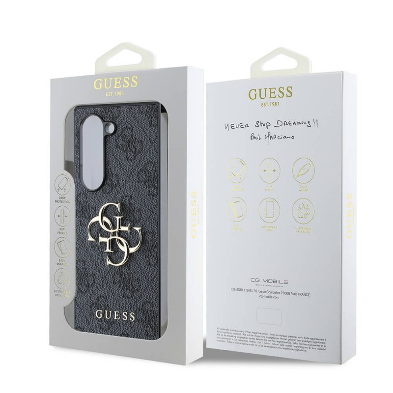 Galaxy Z Fold 6 Kılıf Guess Orjinal Lisanslı Leather Metal Logo Kapak