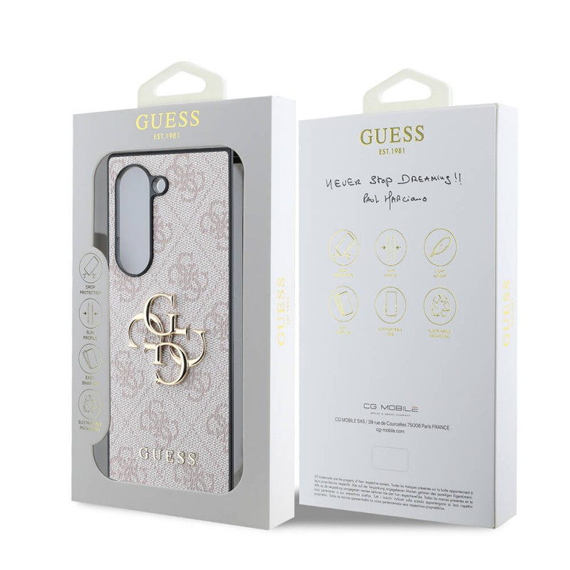 Galaxy Z Fold 6 Kılıf Guess Orjinal Lisanslı Leather Metal Logo Kapak