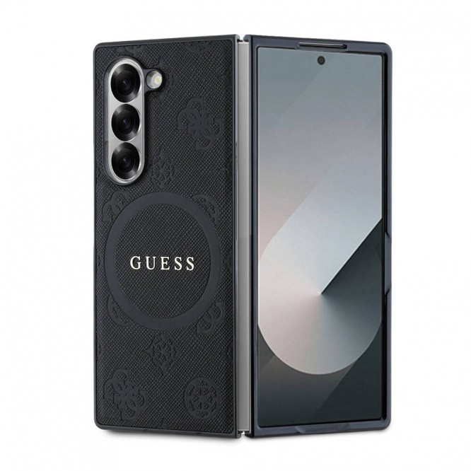 Galaxy Z Fold 6 Kılıf Guess Orjinal Lisanslı Saffiano Metal Logo Kapak