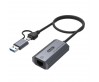 Go Des GD-6836 RJ45 to Type-C ve USB-A Gigabit Ethernet Dönüştürücü Kablo 1000Mbps 50cm