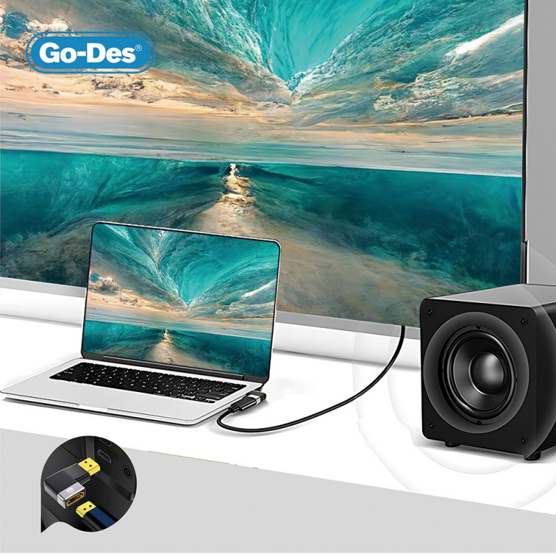 Go-Des GD-CT081 HDTV HDMI Adaptör 8K HD 2.1 Versiyon Görüntü Aktarım Cihazı